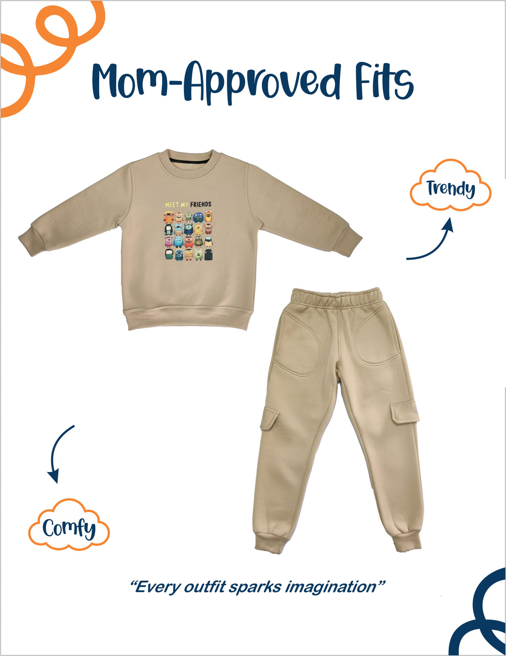 Soft Unisex Kids Crewneck Set
