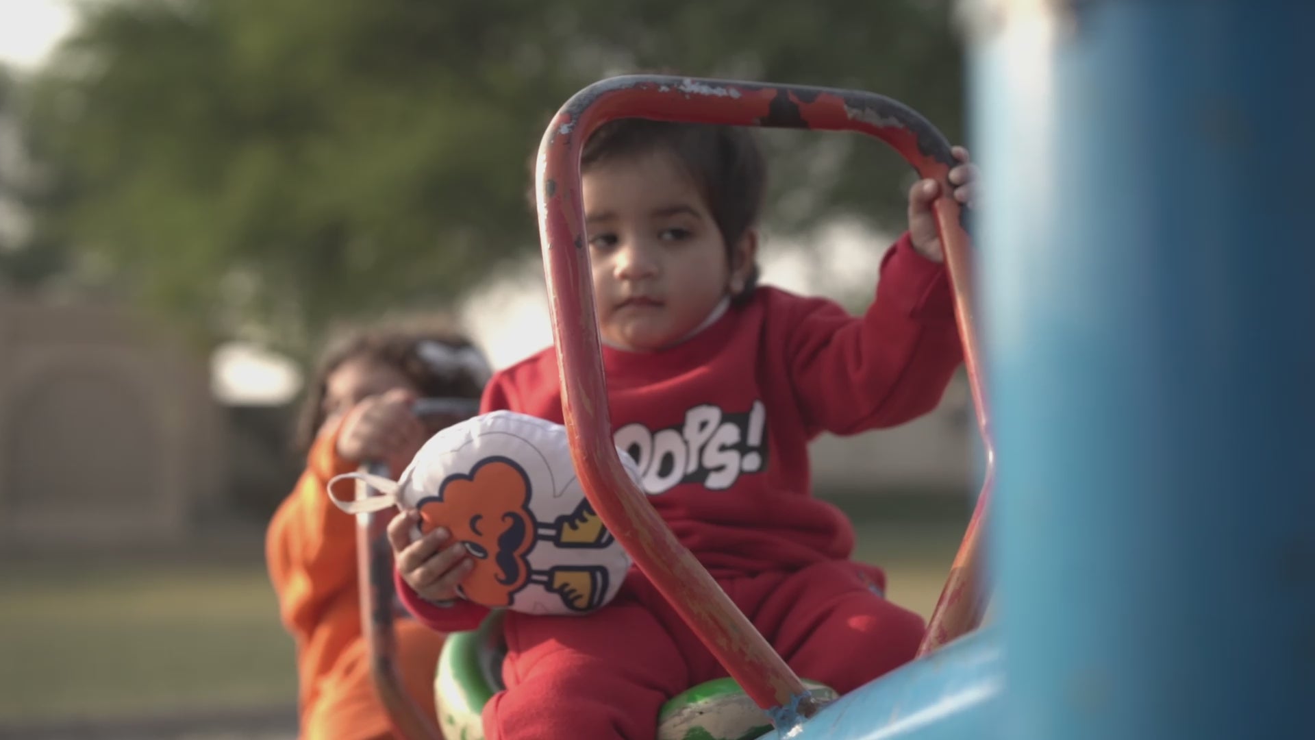 Kids Unisex Red Playful Fleece Sweat Suit